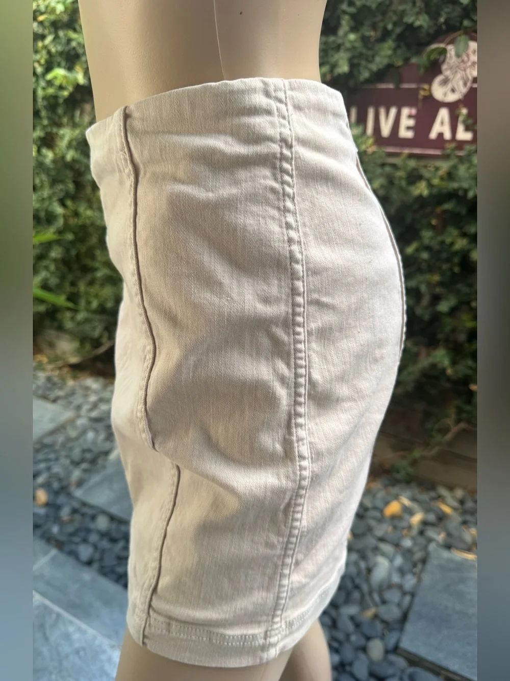 Free People Beige Mini Skirt